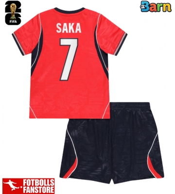 England Bukayo Saka #7 Bortatröja Barn VM 2026 Kortärmad (+ Korta byxor)